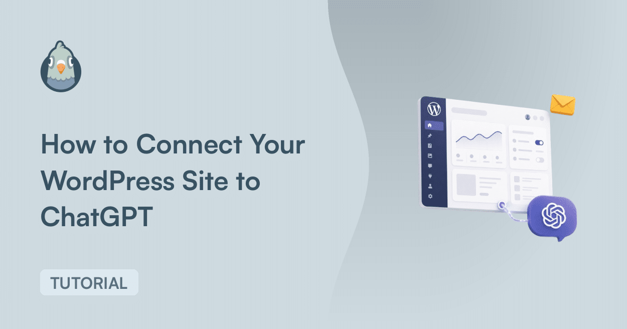 How to Connect Your WordPress Site to ChatGPT, with a WordPress dashboard illustration on the right.