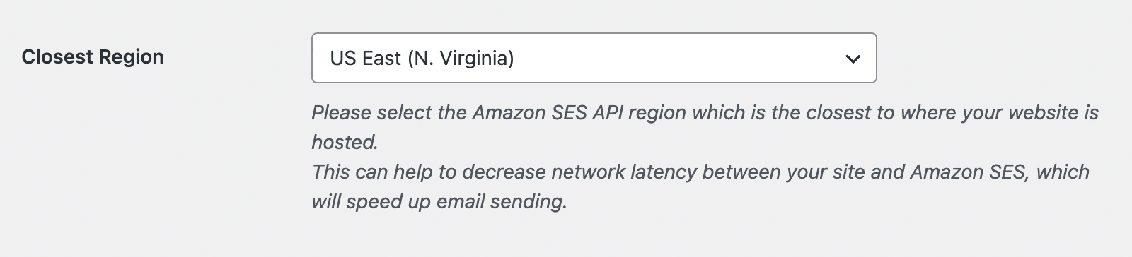Setting the Closest Region field in WP Mail SMTP