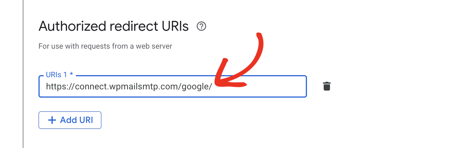 Entrada para URI