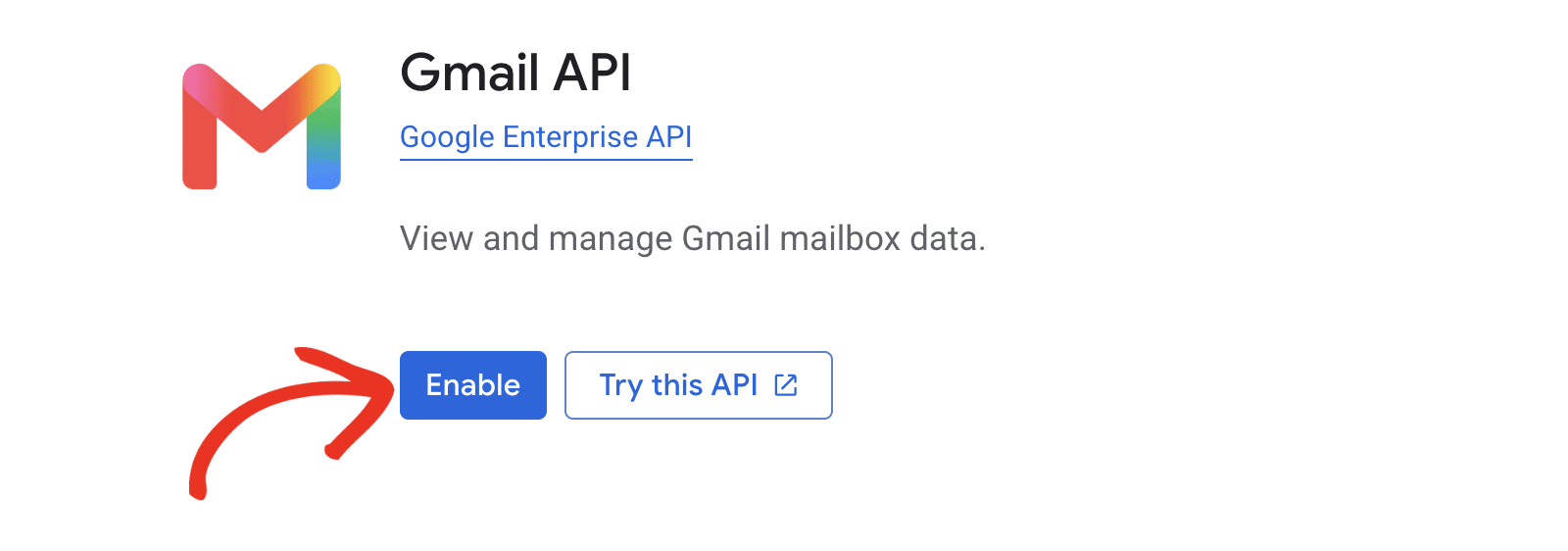 Ativando a API do Gmail