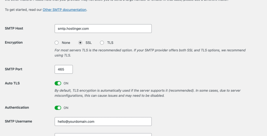 Hostinger email settings